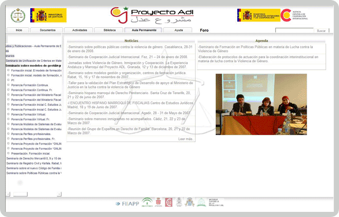 Imagen general del Portal Web - Proyecto Adl